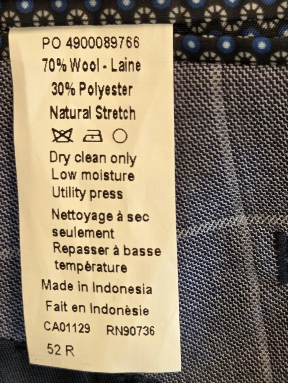 Lauren Ralph Lauren Gray Windowpane Wool Blend Sport Coat Blazer 52R Classic Fit